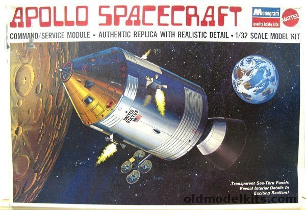 Monogram 1/32 Apollo Spacecraft Command Service Module - with Clear Panels and Interior, 6873 plastic model kit